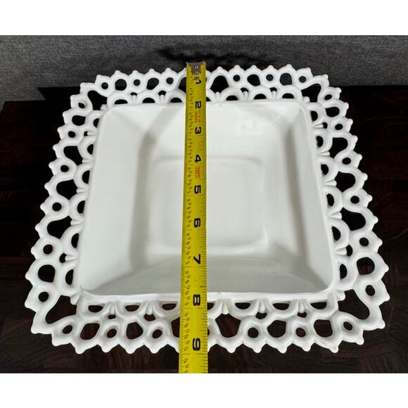 Antique Atterbury Milk Glass Low Footed Compote - Picture 8 of 8